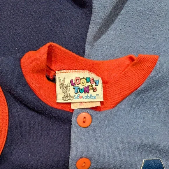 Vintage 1990's The Looney Tunes One Piece Suit for Toddlers Size 12 Months - Picture 4 of 4